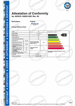 FUJI PRECISION CERTIFICATE