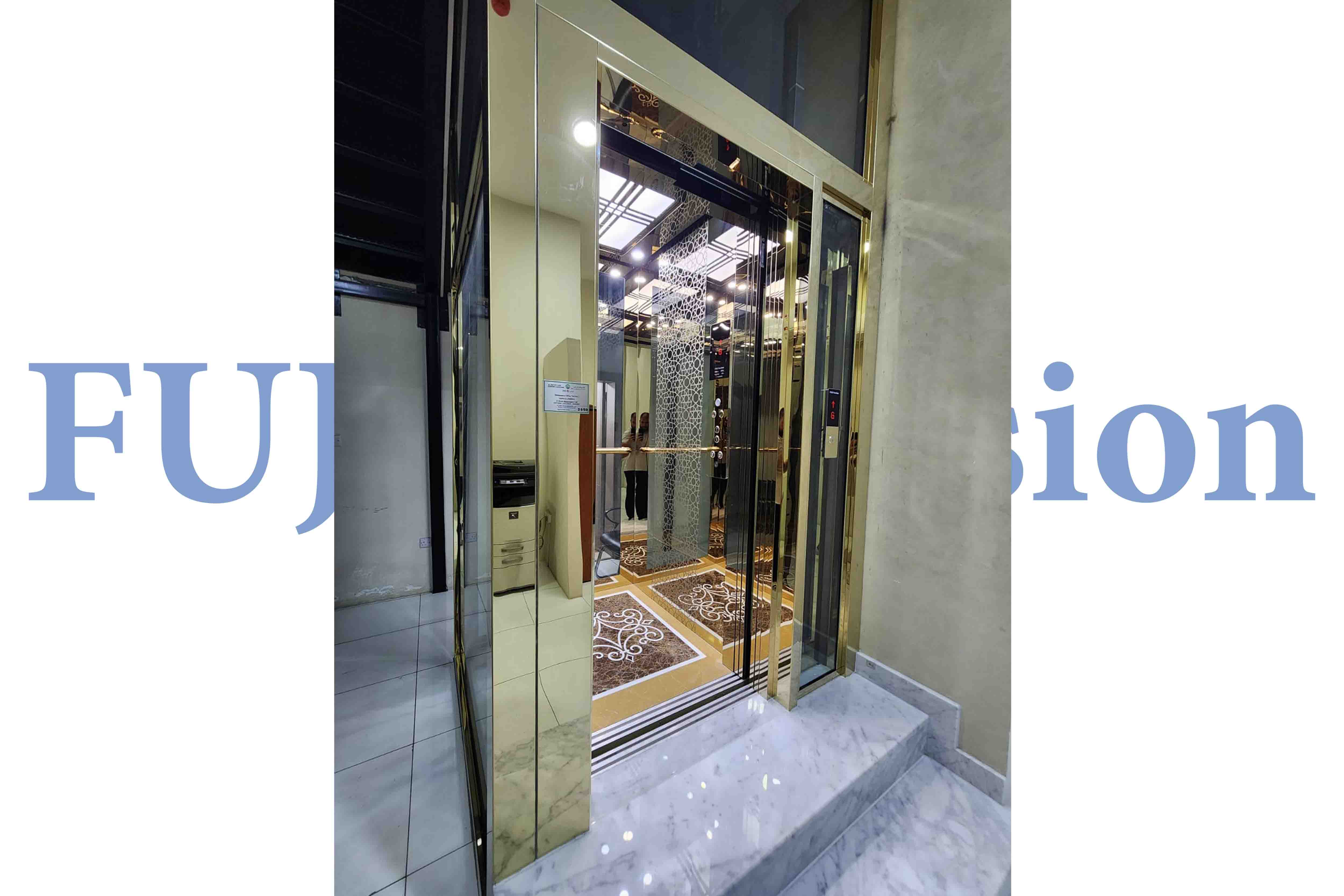 Ascensor residencial de 320 kg | 2 plantas · 2 paradas · 2 puertas 